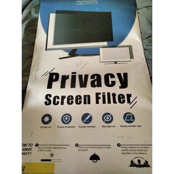 2 Pack 22-in Computer Privacy Screen for 16:10 Anti Glare Blue Light Protection - Picture 10 of 10